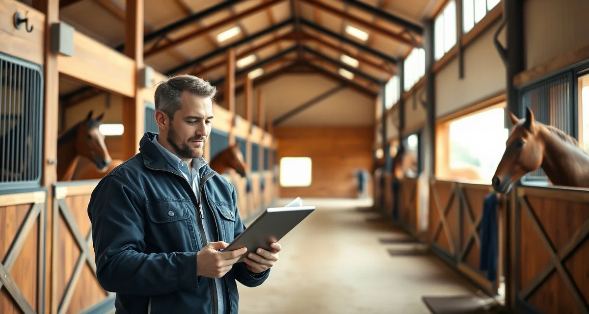 Horse barn facility manager organizing proactive maintenance schedule to prevent costly emergency repairs and safety issues.