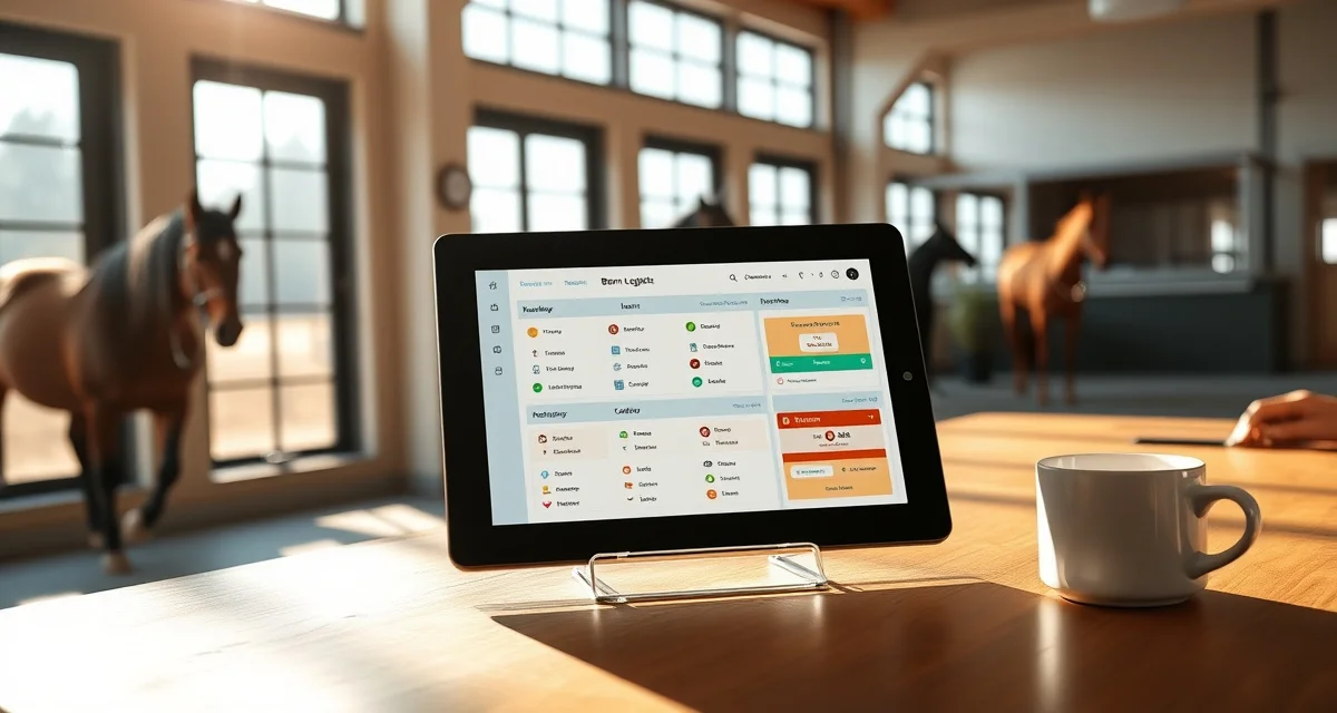Barn management software dashboard interface for horse facilities and equestrian operations in Providence, Rhode Island.