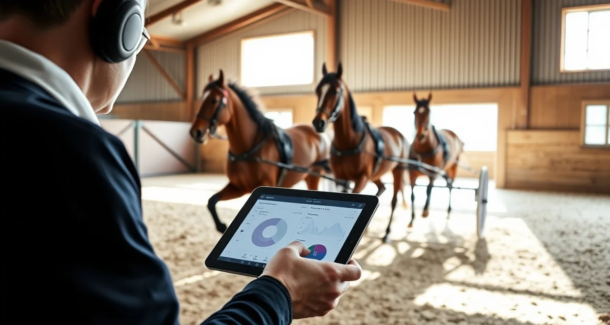 Combined driving barn owner using communication software to send daily updates to horse owners during competition phases