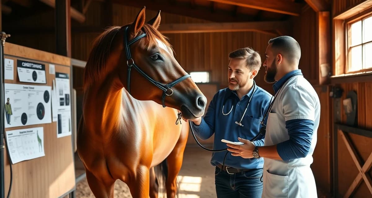 Endurance horse conditioning tracking system showing veterinary monitoring and performance data in professional barn management