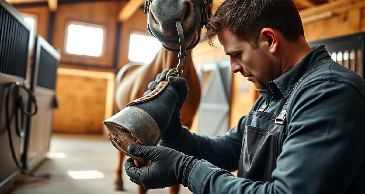 Farrier scheduling and tracking system for managing horseshoe visits and hoof care cycles in barn management software.