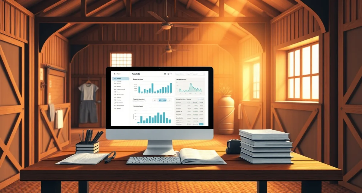 Payment tracking dashboard for horse barn management showing invoices, payments received, and outstanding balances organized in a clear ledger system.