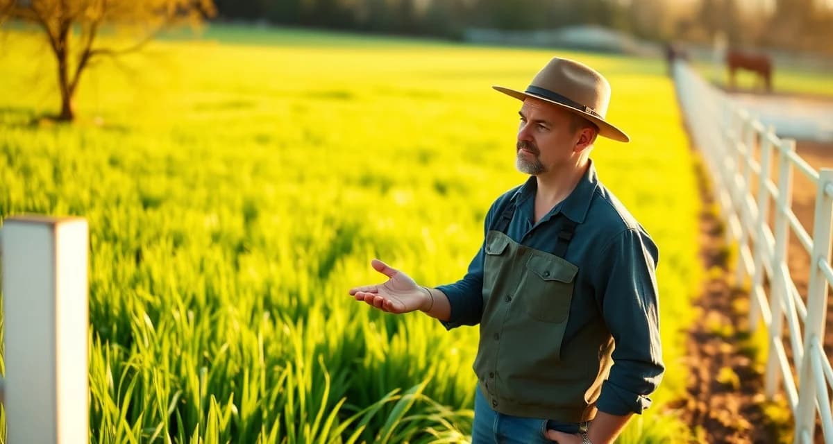 Barn manager assessing spring pasture readiness before opening gates to horses during seasonal transition