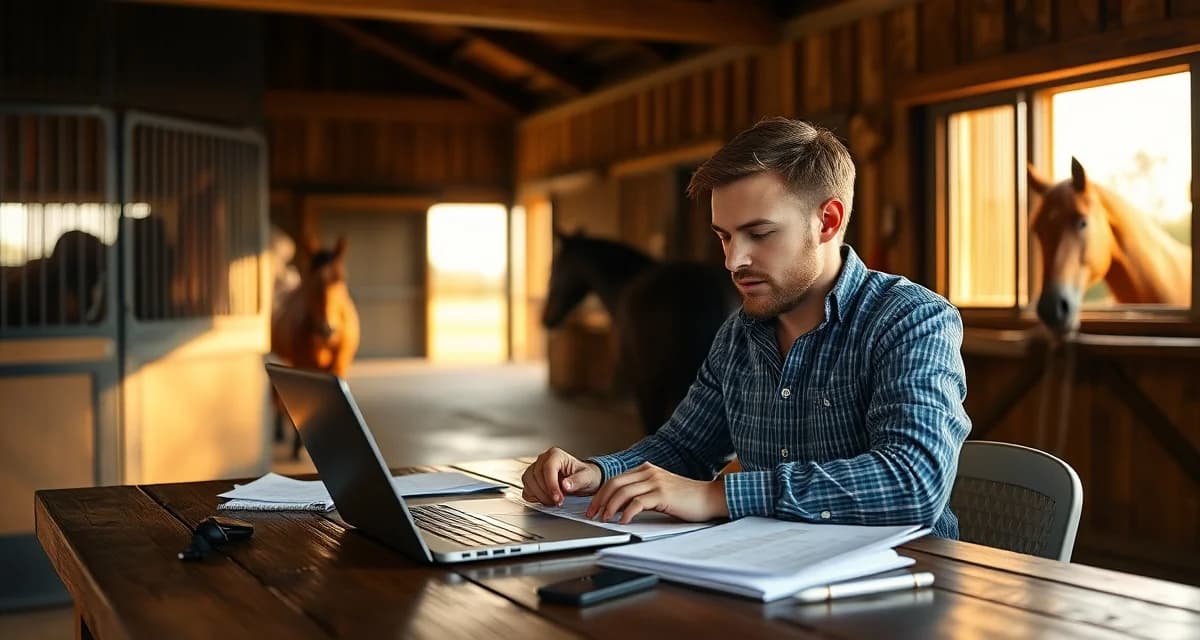 Horse board fee calculator tool helping barn owners determine accurate boarding rates and pricing based on operational costs