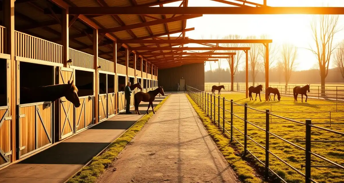 Horse boarding business manager using software to manage stable operations, client billing, and equine health records at a professional boarding facility