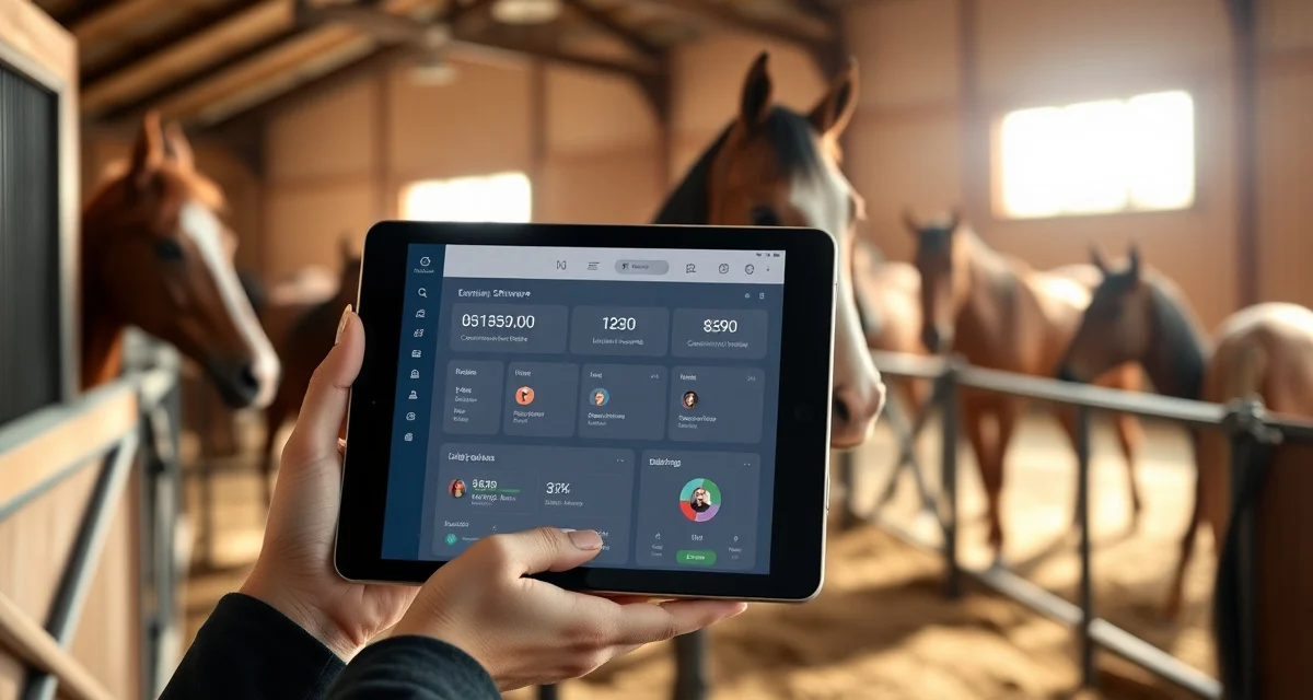 Horse owner portal software comparison showing barn management interface with health records, billing, and owner communication features.