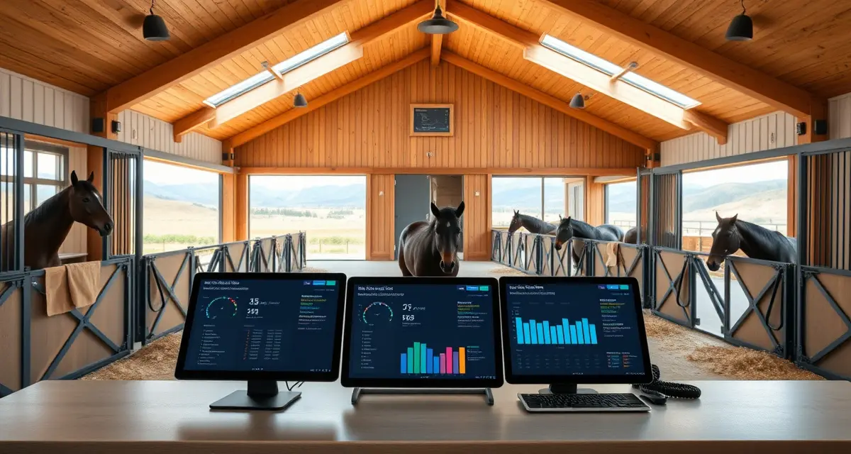 Horse barn management software interface helping Montana equine facility operators organize stalls, schedules, and horse care records