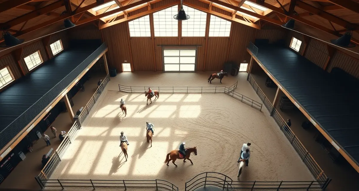 Equestrian facility managing multiple programs including boarding, lessons, training, and therapy riding in one organized barn complex