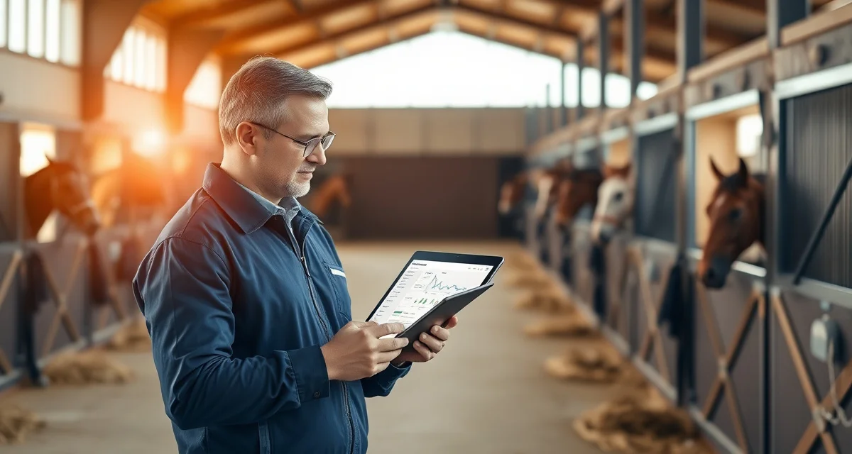 Reining barn software interface helping facility managers track NRHA memberships, show billing, and training logs efficiently